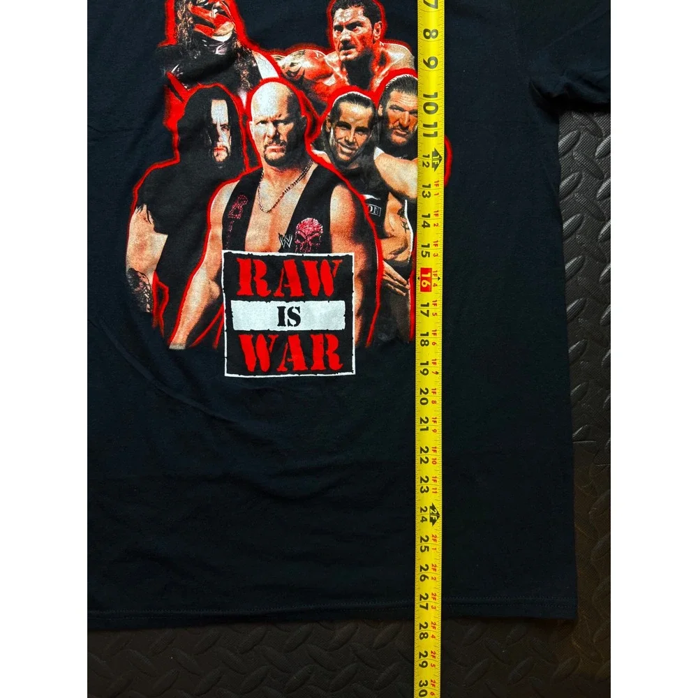 WWE Raw Is War T-Shirt Mens Small‎ Black Stone Cold Undertaker Triple H Graphic